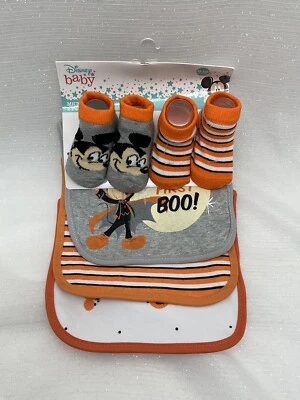 My First Halloween Disney Bebé Mickey Mouse 0-12m 3 Baberos 2 Pares Calcetines Botines Foto 1 de 4