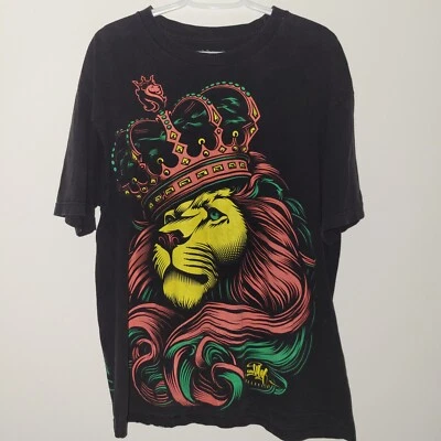 Camiseta manga corta Og Abel para hombre talla XL doble cara Rasta Lion Foto 1 de 4