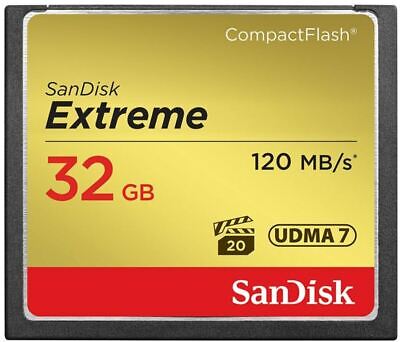 SanDisk 32GB CF Extreme Compact Flash Memory Card For Camera 4K Full HD 120MB • 19.99£