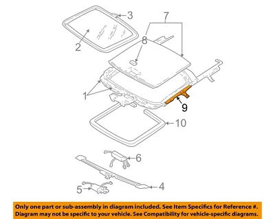 CHRYSLER OEM 97-03 Breeze,Cirrus,Stratus Roof Sunroof-Sunshade Guide 5003904AB - Image 1 of 2