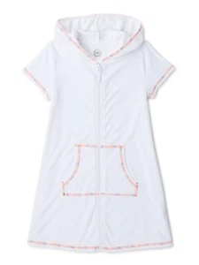 Wonder Nation Girls Hooded Terry Cloth Cover-Up White Size XS/XCH(4-5) - Picture 1 of 5