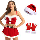 Women's Corset With Skirt Hat And Gloves Party Xmas Outfits Christmas Club Suit