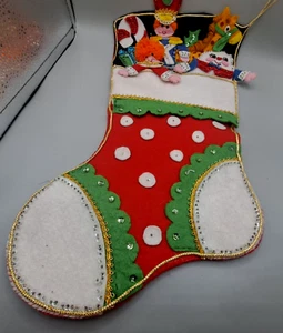VTG Bucilla Humpty Dumpty Doll Toy Soldier Handmade Christmas Felt Stocking  MCM - Picture 1 of 12