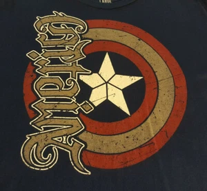 Captain America Shield T Shirt L Large EUC Blue Marvel Comics Infinity INV689  - Picture 1 of 8