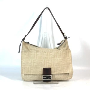 FENDI Zucca Mamma Baguette bag Shoulder Bag Canvas/Leather Beige - Picture 1 of 18