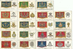 CIGARETTE CARDS-JOHN PLAYER-1924-19 cards-DRUM BANNERS AND CAP BADGES - Picture 1 of 2