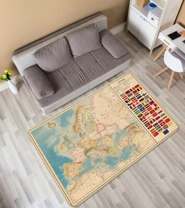 3D Europe Country ZHU407 World Map Non Slip Rug Mat Round Elegant Carpet Amy - Picture 1 of 5