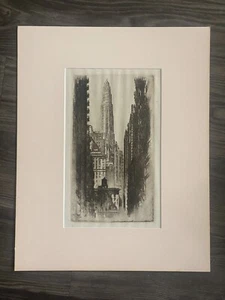A.C. Webb Original 1930 Chicago Skyline Etching Hempstead Studios Fine Art Print - Picture 1 of 19