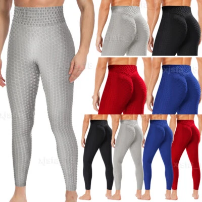 Men's Tiktok Leggings Compression Pants Gym Push Up Training Yoga Pants Jogging - Image 1 of 4