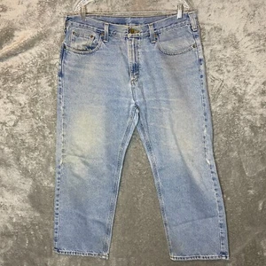 Carhartt Men Relaxed Fit Straight Leg Jean 37x28* Grunge Loose Work Light Wash - Picture 1 of 10