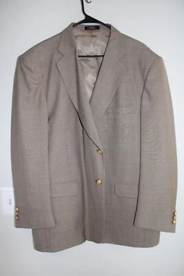 VTG BROWN STAFFORD WOOL BLEND GOLD METAL BUTTON BLAZER JACKET sz 46R sport coat - Image 1 of 4