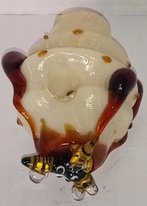 3.5” Bee hive tobacco smoking glass pipe - Picture 1 of 4