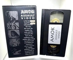 AMOK Assault Video (Death Gore Shock Vid 1989) ULTRA RARE Vintage Clamshell VHS - Picture 1 of 14