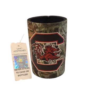南卡罗来纳州 Gamecocks 12 盎司迷彩罐架 Coozie Koozie 全底 — 第 1/2 张图片