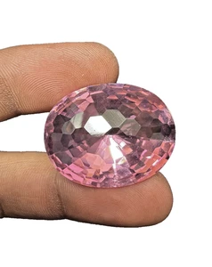 Pink Quartz Oval Carving Football Cut pendant Making Glass Filled Loose Gemstone - Picture 1 of 10