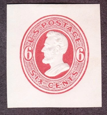 US U85 6c Envelope Cut Square Mint SCV $50 (052) - Image 1 of 2