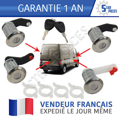 Kit 4 Serrures Barillets Porte Renault Master Ii 1998-2010 7701470952 • 24.90€