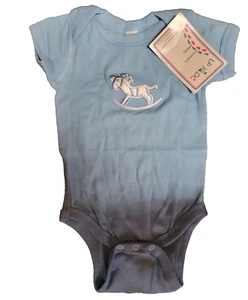 Two Feet Ahead Rocking Horse Baby Blue Baby Bodysuit Creeper Newborn New - Picture 1 of 1