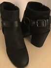 Ash women falcon distressed black leather ankle boots US 8 Euro 39