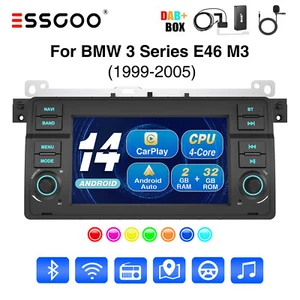 7" DAB+ Carplay Autoradio Für BMW 3er E46 316i 318 320 M3 Android 14 GPS NAVI BT - Bild 1 von 14