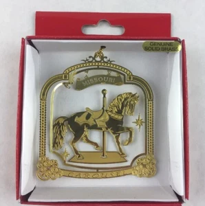 Nations Treasures Missouri Carousel HorBrass Metal Ornament Souvenir - Picture 1 of 7