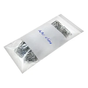 500/PCS White Block 3"x4" Clear Reclosable Seal Bag Plastic Zip Lock Bags 2Mil - Picture 1 of 6