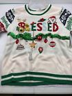 UGLY Christmas Sweater Woman Blessed Size L 11/13
