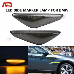 Smoked LED Side Marker Light Lamp Amber For BMW E70 X5 E71 X5 E72 X6 2007-2013 - Picture 1 of 7