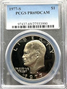 1977-S Eisenhower Dollar PCGS PR 69 DCAM - Picture 1 of 4