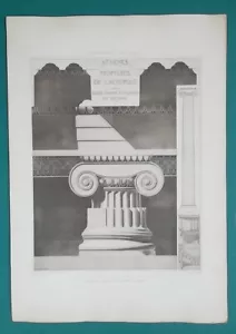 ATHENS ACROPOLIS Propylaea Ionic Column Capital - SUPERB 1905 Espouy Print - Bild 1 von 2