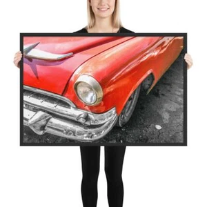 HAVANA CLASSIC RED CAR | Original photography Framed poster - Picture 1 of 10