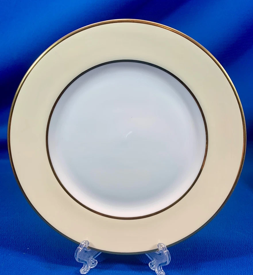 4 件套 RALPH LAUREN HAMPTON'S 茶象牙白 8 英寸 D 盘从未在原装盒中使用 — 第 1/4 张图片