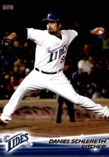 2013 Norfolk Tides Choice #32 Daniel Schlereth Anchorage Alaska AK Baseball Card