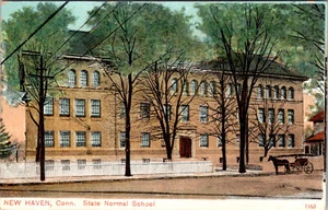 NEW HAVEN CONNECTICUT STATE NORMAL SCHOOL OLD POSTCARD - Picture 1 of 2