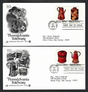 1979 FDC Lot sc 1775-1776 & 1777-1778 Penn. Toleware First Day Cover ArtCraft - Picture 1 of 2