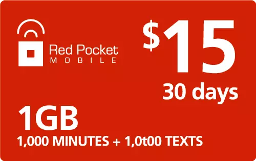 RED POCKET WIRELESS  Prepaid $15 Refill Top-Up PIN DIRECT AIR TIME RECHARGE  - Image 1 of 1