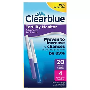 60 Clearblue Advanced Fertility Monitor Sticks 12 Pregnancy Tests 3 Packs of 20 - Picture 1 of 3