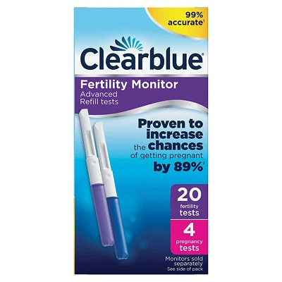 60 Clearblue Advanced Fertilitätsmonitor Sticks 12 Schwangerschaftstests 3 Packungen à 20 - Bild 1 von 3