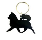 Chihuahua Dog Long Coat Keyring Keychain Bag Charm Zipper Charm Gift In Black