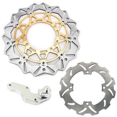 Oversize Brake Disc Rotors + Adapter Bracket For Suzuki RMZ450 RMZ250 2007-2018 — 第 1/4 张图片