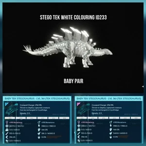 TEK STEGO WHITE ID233 TOP STATUS BABY PAIR ARK ASCENDED PVE OFFICIAL PC/XBOX/PS5 - Picture 1 of 5