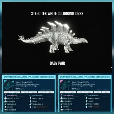 TEK STEGO WHITE ID233 TOP STATUS BABY PAIR ARK ASCENDED PVE OFFICIAL PC/XBOX/PS5 - Image 1 of 4