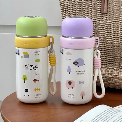 Stainless Steel Small Thermal Cup Cartoon Prints Outdoor Water Bottle - Image 1 of 4
