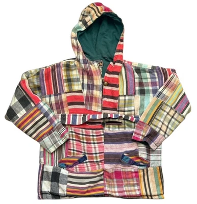 De Colección JouJou Patchwork Cuadros 1/4 Cremallera Talla S Indie Boho Hippie Pullover Sudadera con Capucha LEER Foto 1 de 4
