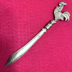 VTG Rooster Letter Opener Brass Sword Cutlass 8 inch Taiwan ROC - Picture 1 of 6