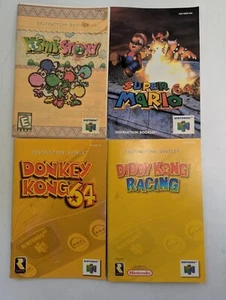 Nintendo 64 N64 Super Mario 64 Donkey Kong 64 Diddy Kong Yoshi Assorted Manuals - Bild 1 von 10