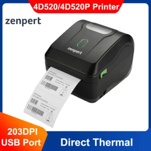 Zenpert 4D520 4D520P USB Ethernet Desktop Direct Thermal Barcode Printer 203DPI - Picture 1 of 7