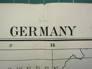 1919 LARGE MAP GERMANY BAVARIA WURTEMBERG BERLIN PRUSSIA ~ MINERALS POPULATIONS - Picture 1 of 3