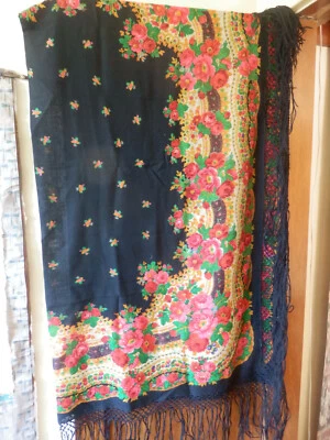 20 世纪 20 年代罕见羊毛俄罗斯披肩 Pavlavo Posad — 第 1/4 张图片