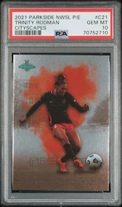 2021 Parkside NWSL Cityscapes #C21 Trinity Rodman Rookie Card RC PSA 10 QTY - Picture 1 of 4